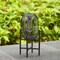Glitzhome® 14.25" Black Slim Metal Stripes Solar Powered Edison Bulb Outdoor Lantern